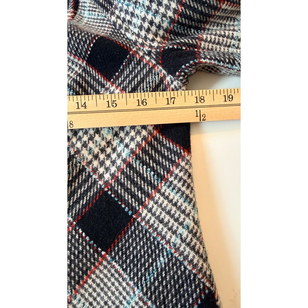 Guess Jeans Plaid Wool Blend Coat Womens L Black White Red Preppy Academia - Picture 14 of 16